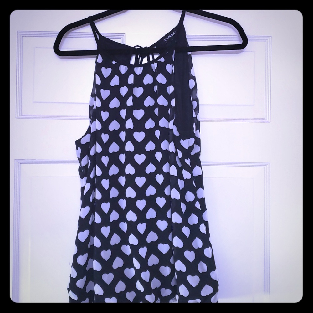 Express black and white tank top